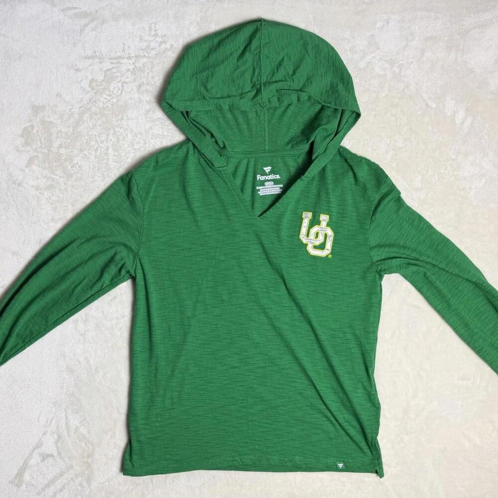 Women’s Oregon Ducks Iconic Slub Lightweight Pullover Hoodie Green Size Small